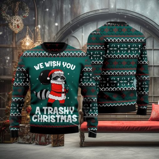 We Wish You A Trashy Christmas Raccoon Christmas Sweater