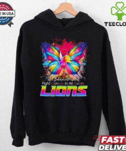 We believe in miracles fight cancer in all colors Detroit Lions football logo shirt