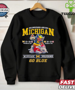 We Own Bama and OSU Michigan Wolverines Go Blue T-shirt, featuring mascot design, best-selling style, unisex fit, Michigan football fan gear, rivalry shirt.