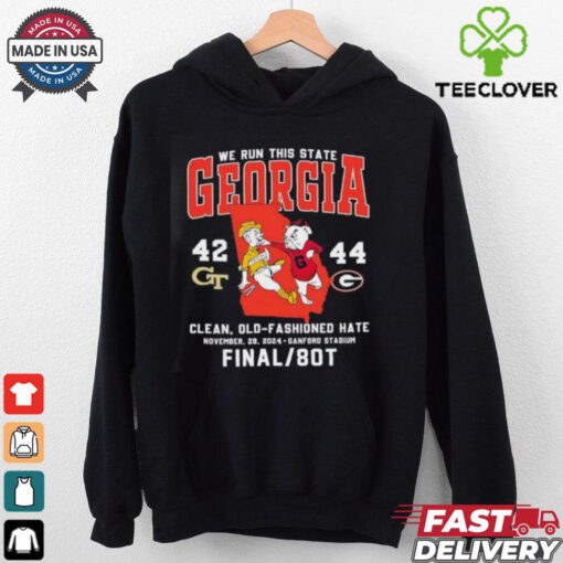 We run this state Georgia Bulldogs beat Georgia Tech Yellow Jackets 2024 shirt