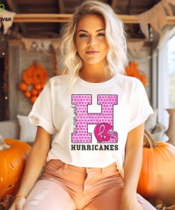 We wear pink Miami Hurricanes shirt