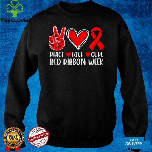 We wear red for red ribbon week shirt hoodie, sweater Shirt
