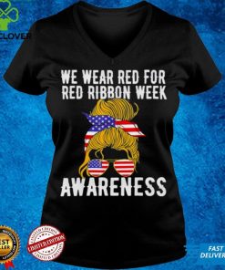 We wear red for red ribbon week us flag shirt