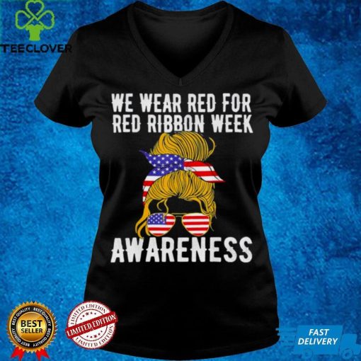 We wear red for red ribbon week us flag shirt
