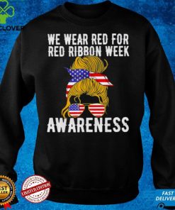 We wear red for red ribbon week us flag shirt