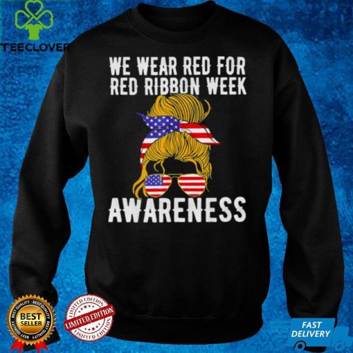 We wear red for red ribbon week us flag shirt