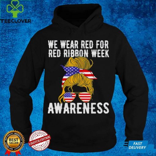 We wear red for red ribbon week us flag shirt