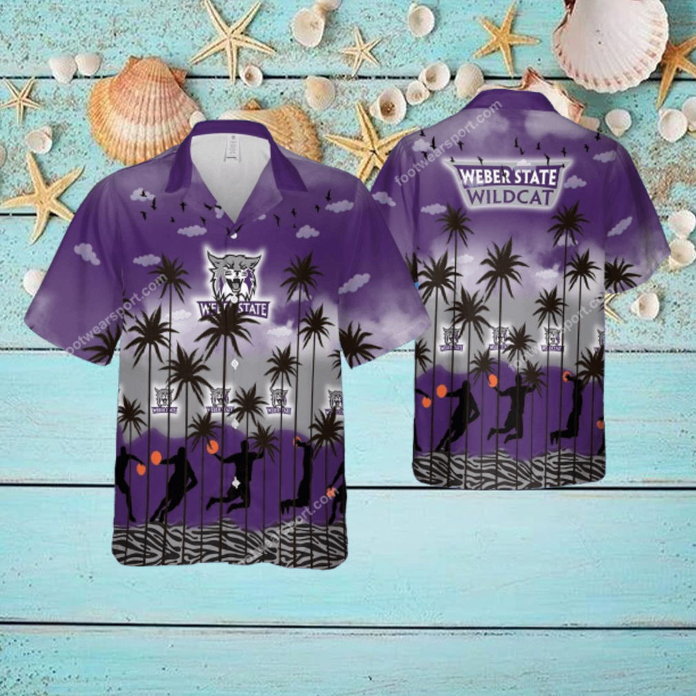 Weber State Wildcats Hawaiian Shirt Pattern Coconut Tree All Over Print For Men And Women