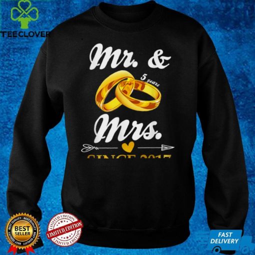 Wedding Ring Married Mr & Mrs Since 2017 Couple 5 Years T Shirt