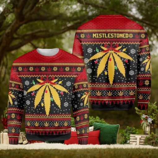 Weed Mistlestoned Ugly Christmas Sweater