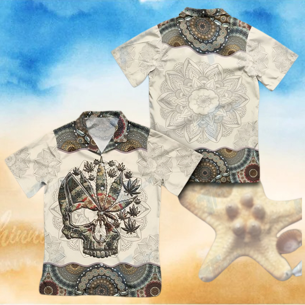 Weed Skull Mandala Pattern Hawaiian Shirt Crazy Funny Hawaiian Shirt Vintage