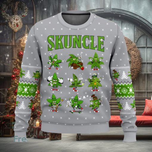 Weed Skuncle 3D Sweater Christmas Gift Ugly Christmas Sweater