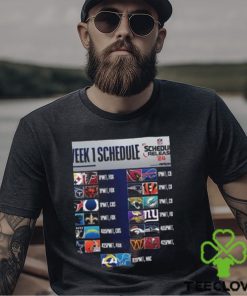 Week 1 Schedule List NFL 2024 T Shirt 1 Week 1 Schedule List NFL 2024 T Shirt