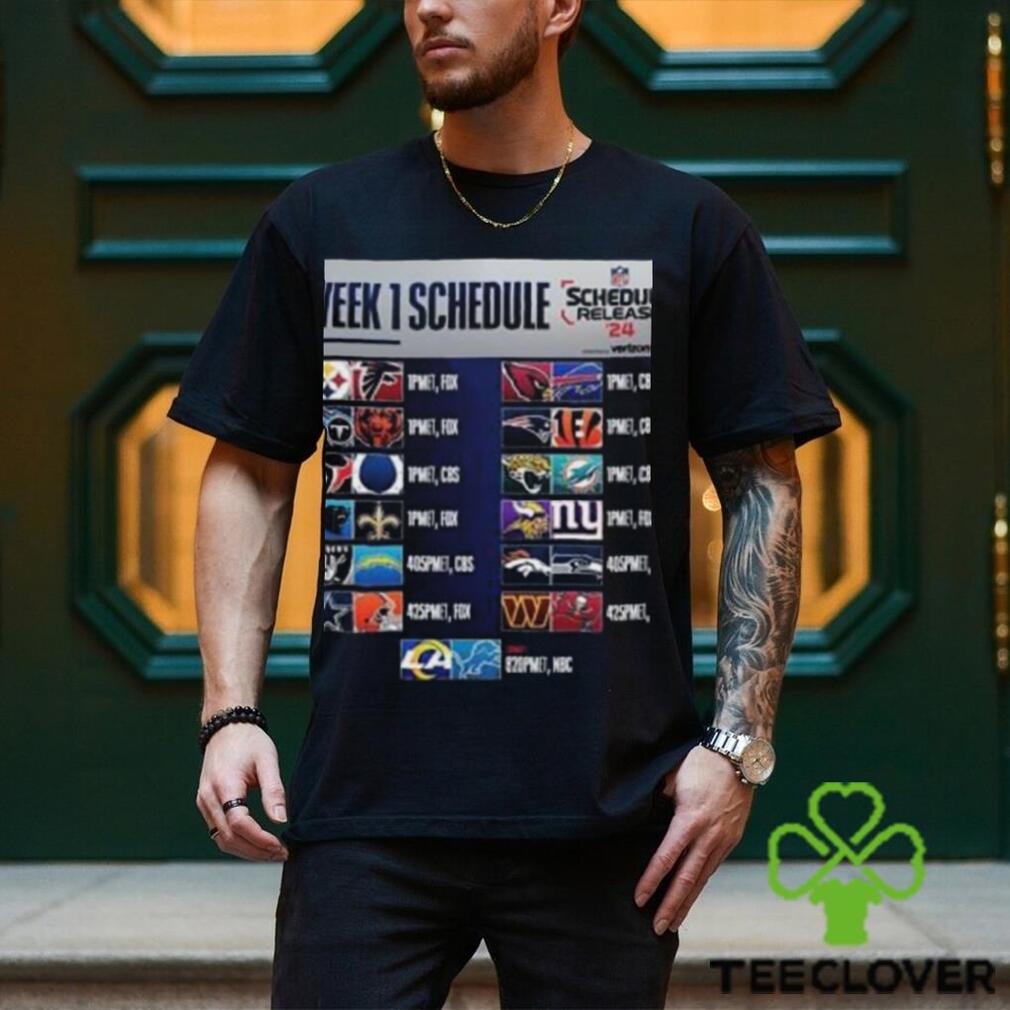Week 1 Schedule List NFL 2024 T Shirt Week 1 Schedule List NFL 2024 T Shirt