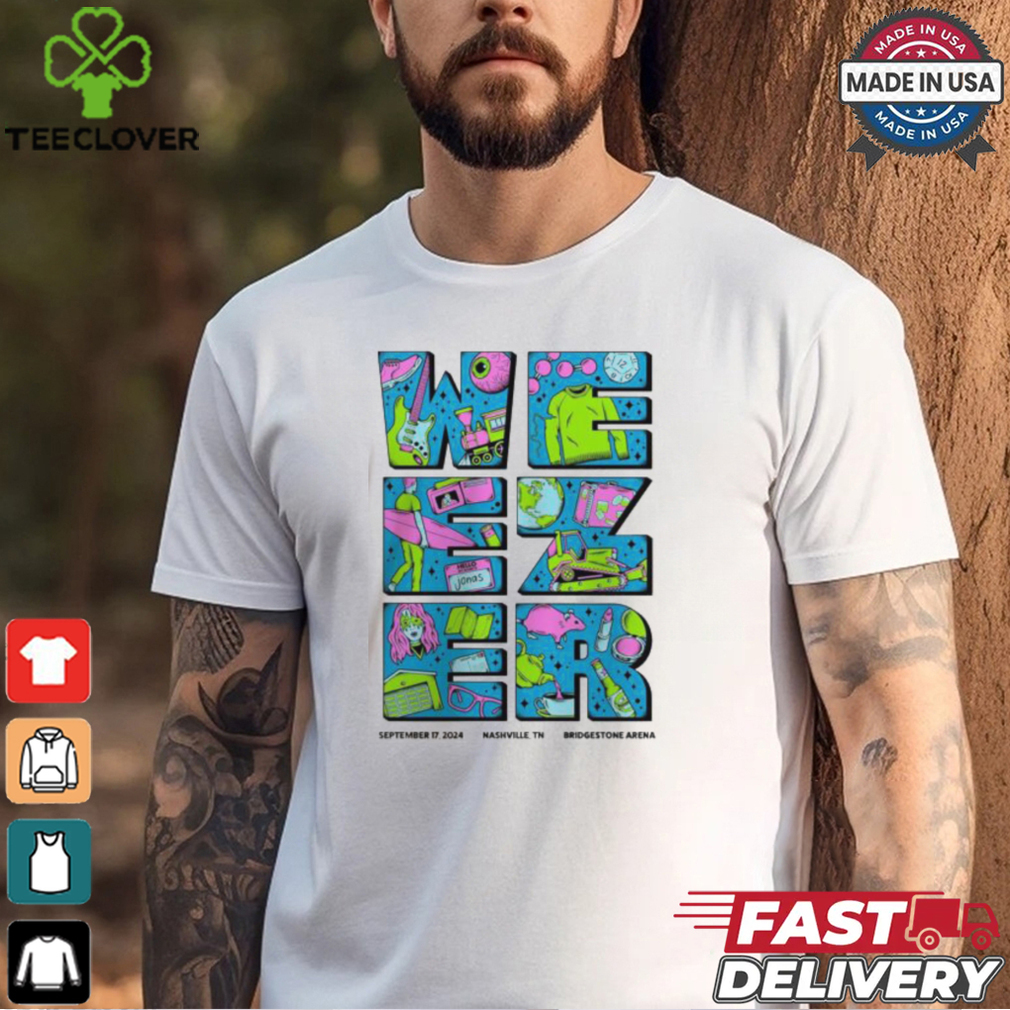 Weezer Poster For Nashville TN Show At Bridgestone Arena On September 17 2024 Unisex T Shirt Weezer Poster For Nashville TN Show At Bridgestone Arena On September 17 2024 Unisex T Shirt