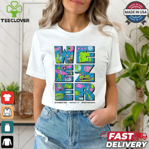 Weezer Poster For Nashville TN Show At Bridgestone Arena On September 17 2024 Unisex T Shirt