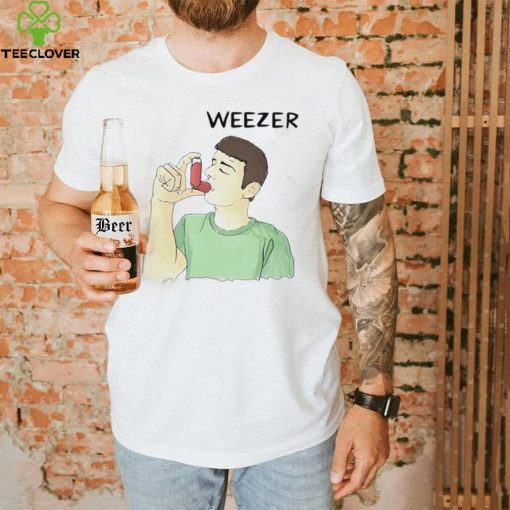 Weezer man using inhaler funny T shirt