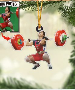 Weightlifting Custom Photo Ornament