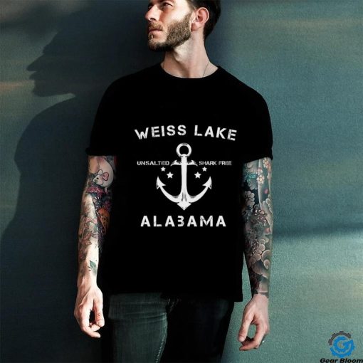 Weiss Lake Alabama Unsalted Shark free anchor logo shirt