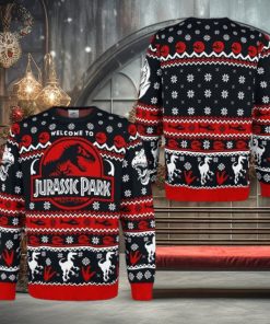 Welcome To Jurassic Park Logo Snowflake Pattern Best For Holiday Ugly Christmas Sweater