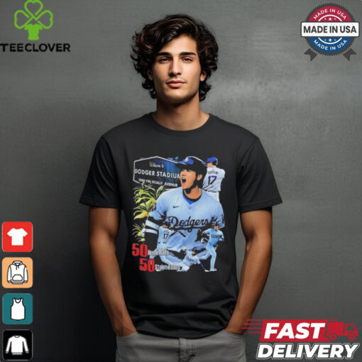 Welcome to Dodger Stadium 1000 vin scully avenue Shohei Ohtani 50 Home Runs 50 Stolen Bases shirt