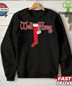 Well hung stocking Christmas shirt 2 Well hung stocking Christmas shirt