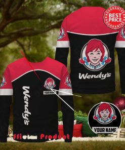 Wendy’s Custom Name Black Design Logo Ugly Christmas Sweater