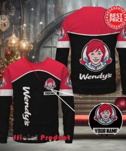 Wendy’s Custom Name Black Design Logo Ugly Christmas Sweater