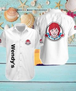 Wendy’s Logo Brand Hawaiian Shirt White Color Gift Summer