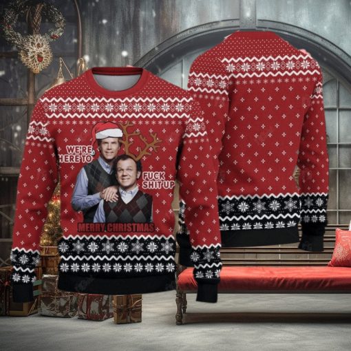 We’re Here To F Sh Up Merry Xmas Ugly Christmas Sweater Gift For Holiday Step Brothers