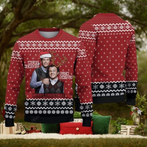 We’re Here To F Sh Up Merry Xmas Ugly Christmas Sweater Gift For Holiday Step Brothers