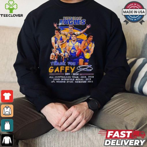 West Coast Eagles x Andrew Gaff thank you shirt