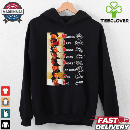 West Coast Legends rappers name signatures shirt