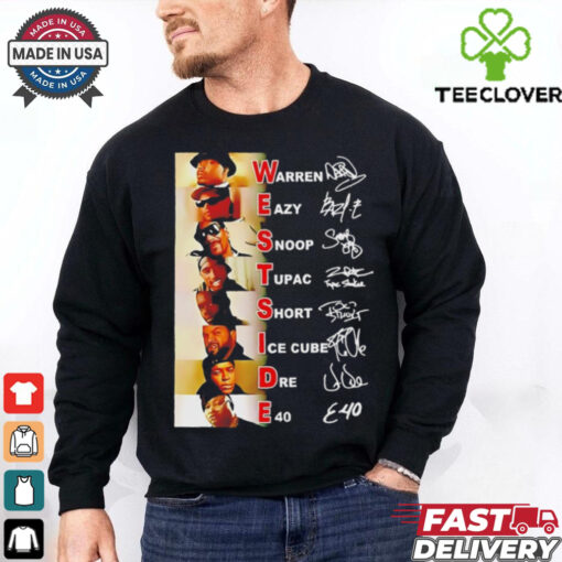 West Coast Legends rappers name signatures shirt