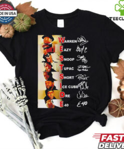 West Coast Legends rappers name signatures shirt