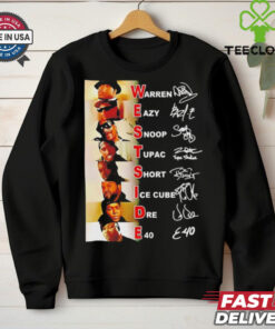 West Coast Legends rappers name signatures shirt
