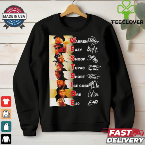West Coast Legends rappers name signatures shirt