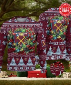 West Ham United FC Premier League Laurel Wreath Ugly Christmas Sweater