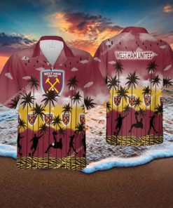 West Ham United Hawaiian Shirt Pattern Coconut Tree AOP For Men And Women