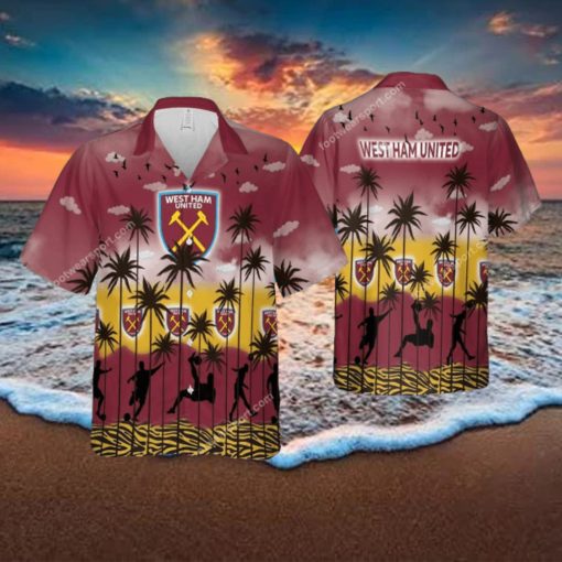 West Ham United Hawaiian Shirt Pattern Coconut Tree AOP For Men And Women