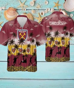 West Ham United Hawaiian Shirt Pattern Coconut Tree AOP For Men And Women