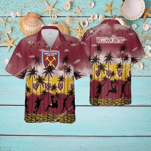 West Ham United Hawaiian Shirt Pattern Coconut Tree AOP For Men And Women