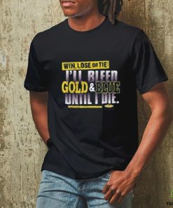 West Virginia Football Fans I Bleed Blue and Gold Till I Die. Navy T Shirt