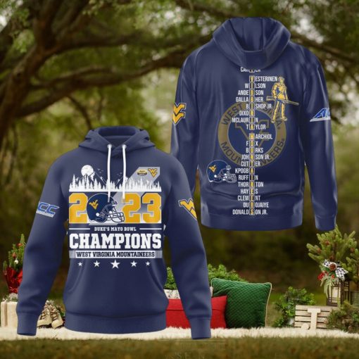 West Virginia Mountaineers 2023 Duke’s Mayo Bowl Champions Hoodie T Shirt