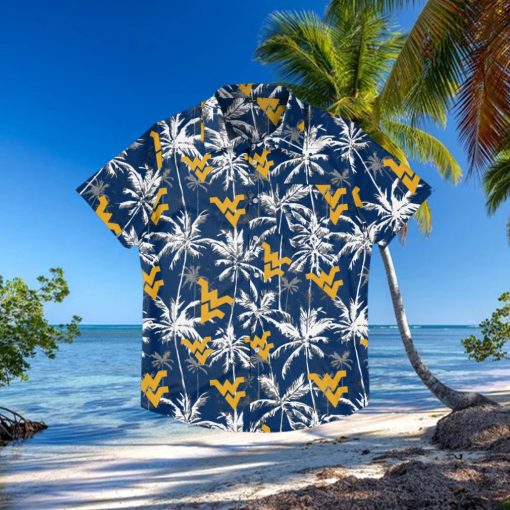 West Virginia Mountaineers Black Floral Hawaiian Shirt