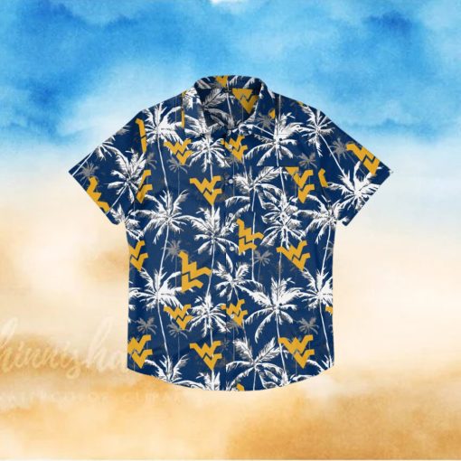 West Virginia Mountaineers Black Floral Hawaiian Shirt