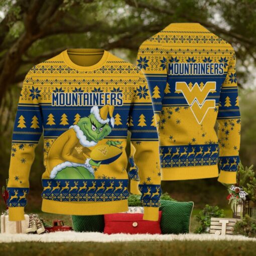 West Virginia Mountaineers Grinch Ugly Christmas Sweater