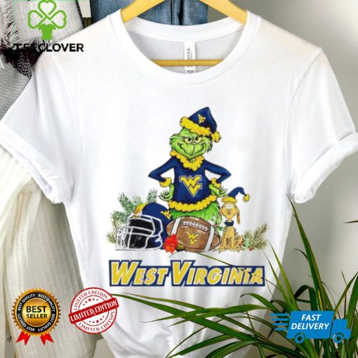 West Virginia Mountaineers Grinch and Max dog funny Christmas hoodie, sweater, longsleeve, shirt v-neck, t-shirt