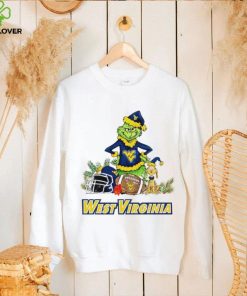 West Virginia Mountaineers Grinch and Max dog funny Christmas hoodie, sweater, longsleeve, shirt v-neck, t-shirt