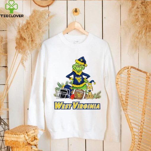 West Virginia Mountaineers Grinch and Max dog funny Christmas hoodie, sweater, longsleeve, shirt v-neck, t-shirt